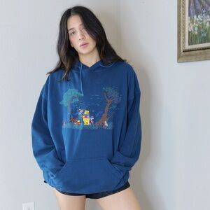 Vintage Mickey Inc Disney theme Parks Pooh Tigger Pullover L/XL Hood Embroidered